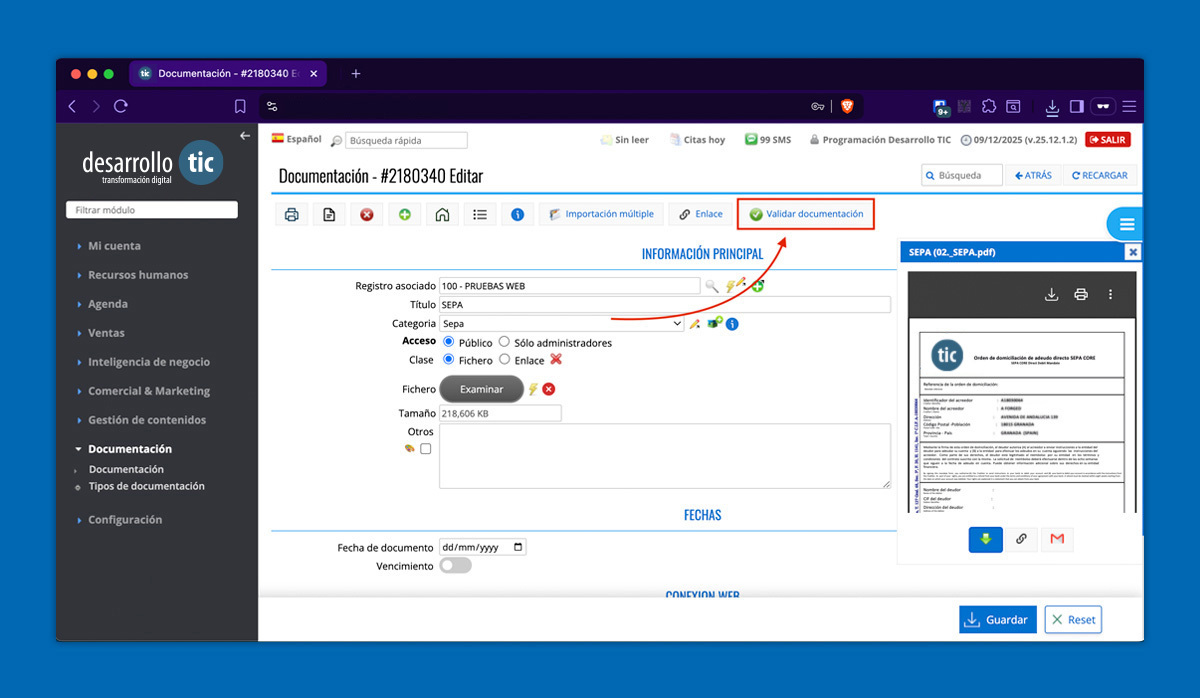 Imagen adicional 3 del proyecto  Sistema de sincronización de documentos Extranet-CRM-ERP
